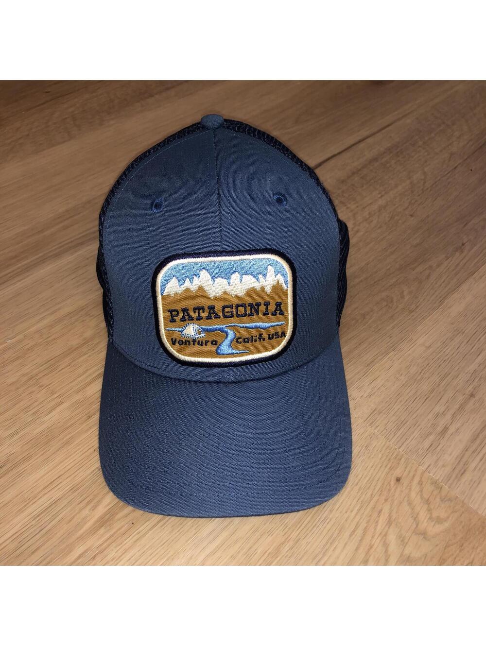 PATAGONIA POINTED WEST VENTURA CALIFORNIA TRUCKER MESH HAT 2016 BLUE ADJUSTABLE